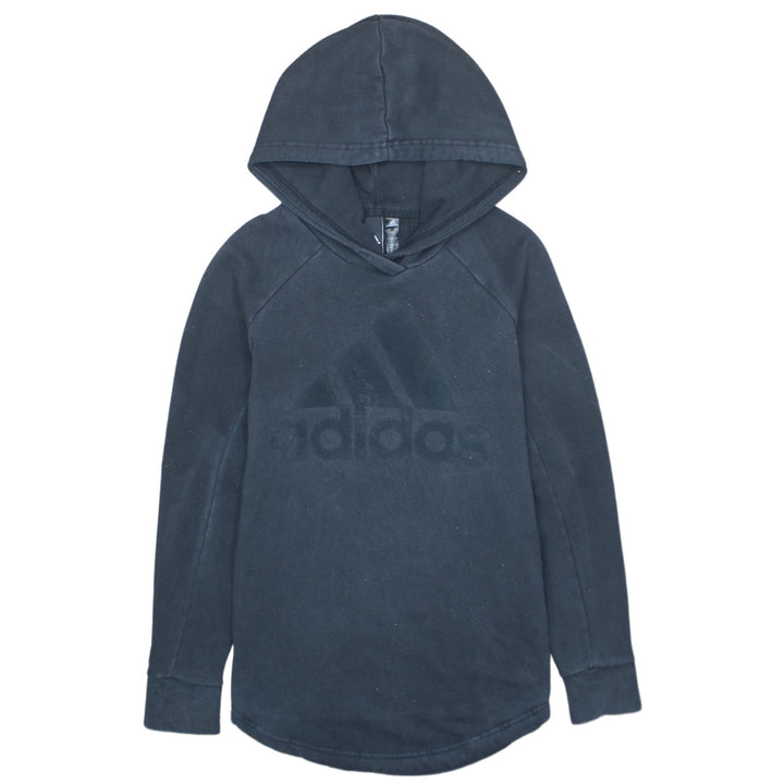 Adidas Womens Black Small Pullover Hoodie Long Sleeve Logo Sportswear