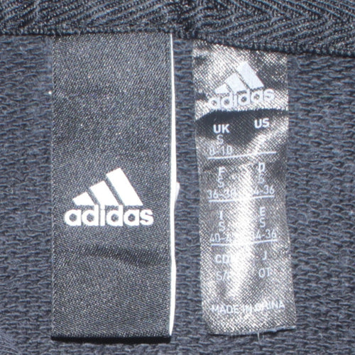 Adidas Womens Black Small Pullover Hoodie Long Sleeve Logo Sportswear