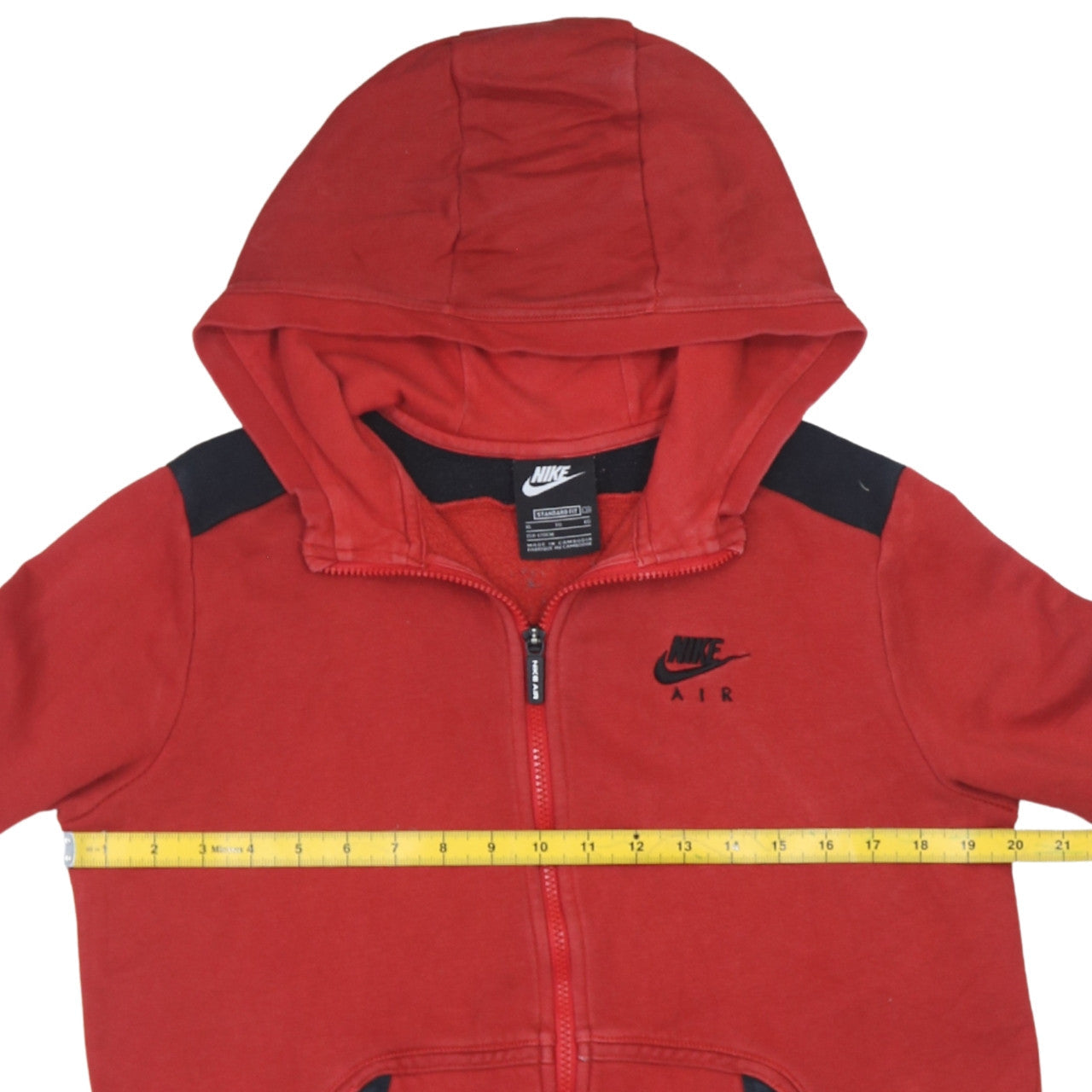 Nike Boys Red Full Zip Hoodie XL 13 158-170cm Standard Fit Fleece