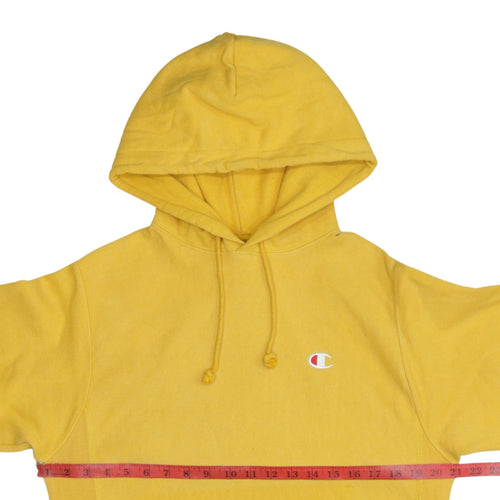 Champion Men’s Yellow Reverse Weave Pullover Hoodie Small