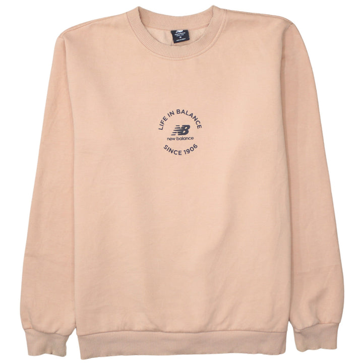 New Balance Men Beige Crew Neck Pullover Sweatshirt M