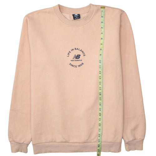 New Balance Men Beige Crew Neck Pullover Sweatshirt M