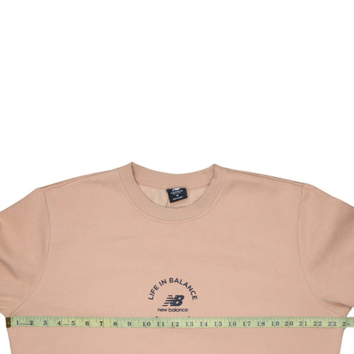 New Balance Men Beige Crew Neck Pullover Sweatshirt M
