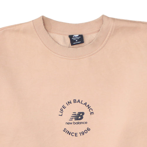New Balance Men Beige Crew Neck Pullover Sweatshirt M