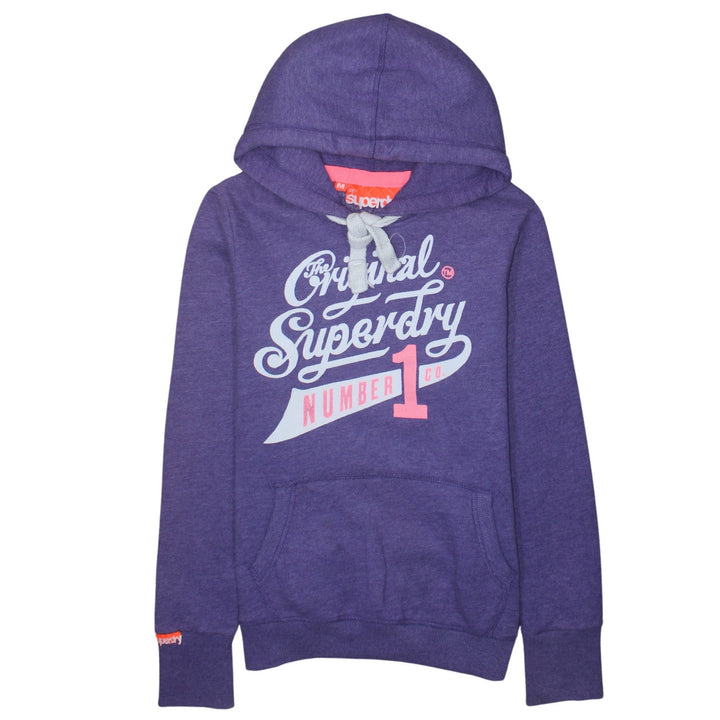 Superdry Women's Purple Pullover Hoodie M Graphic Print Casual