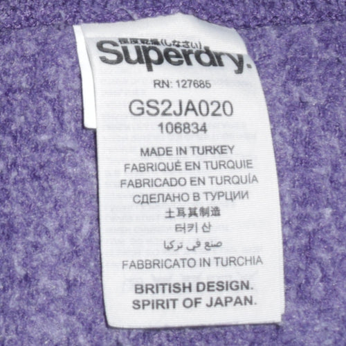Superdry Women's Purple Pullover Hoodie M Graphic Print Casual