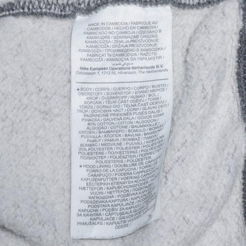 Nike Men's Grey Pullover Hoodie Small Regular Fit Fleece