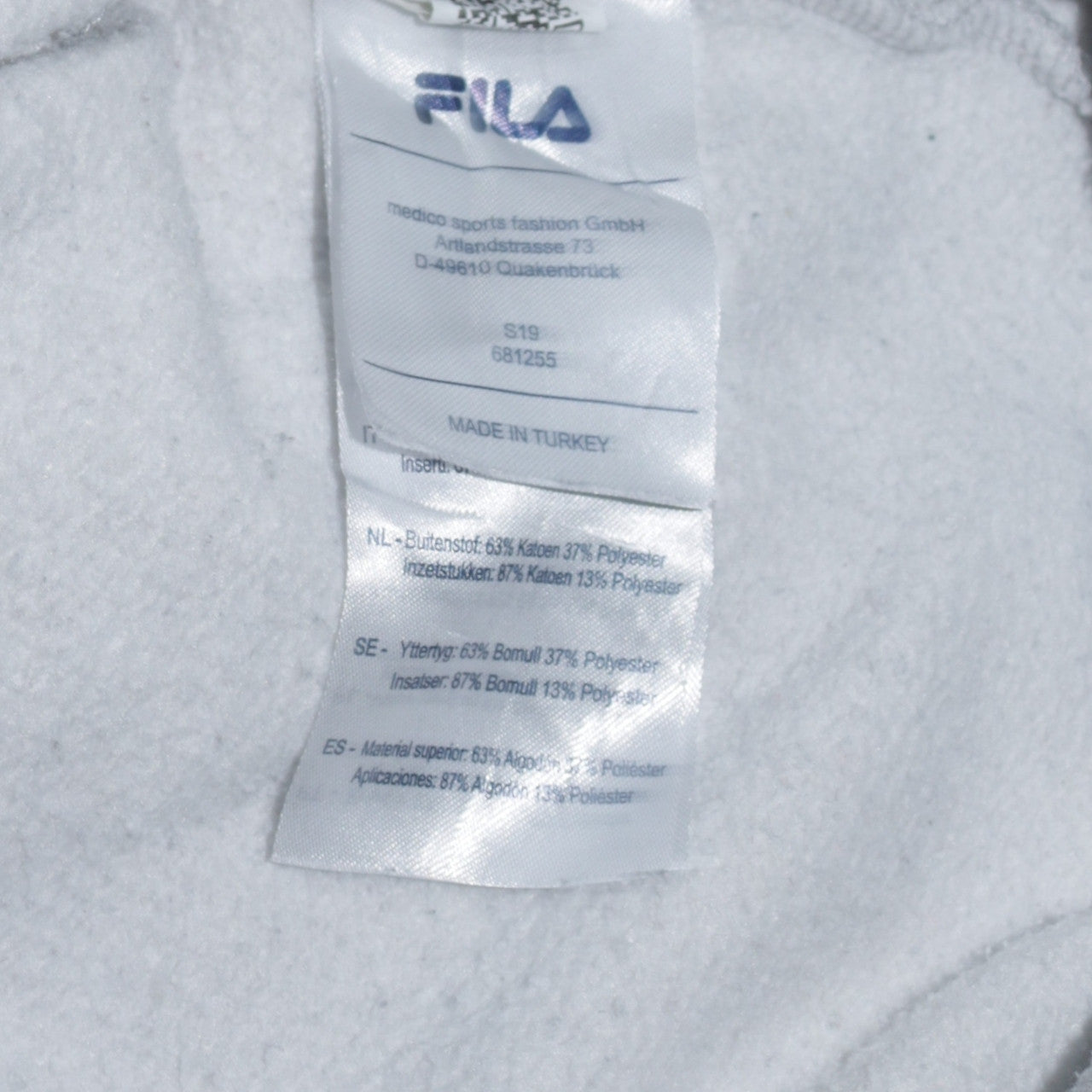 Fila Men's Grey Crew Neck Logo Sweatshirt Size S