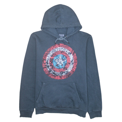 Marvel Next Men’s Blue Captain America Pullover Hoodie L Regular Fit