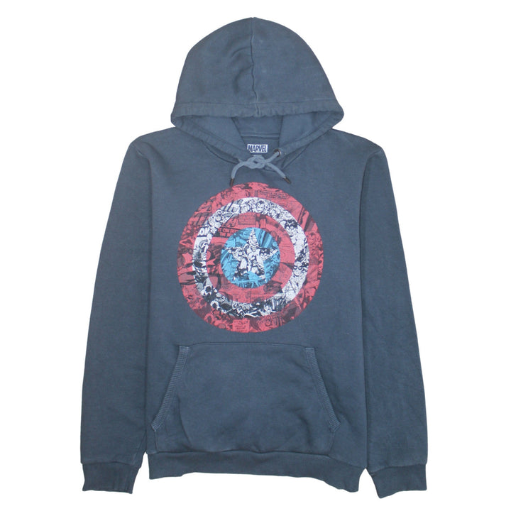Marvel Next Men’s Blue Captain America Pullover Hoodie L Regular Fit