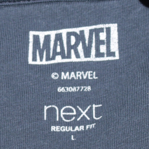 Marvel Next Men’s Blue Captain America Pullover Hoodie L Regular Fit