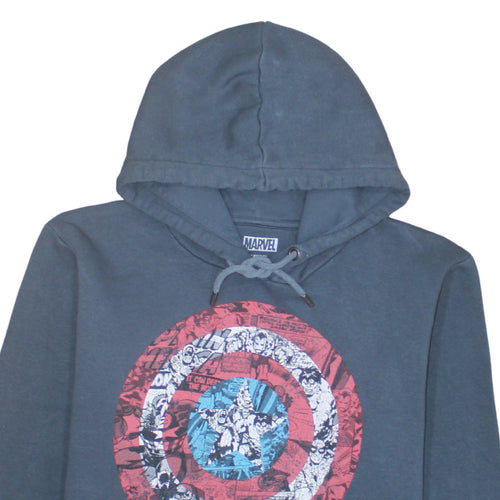 Marvel Next Men’s Blue Captain America Pullover Hoodie L Regular Fit