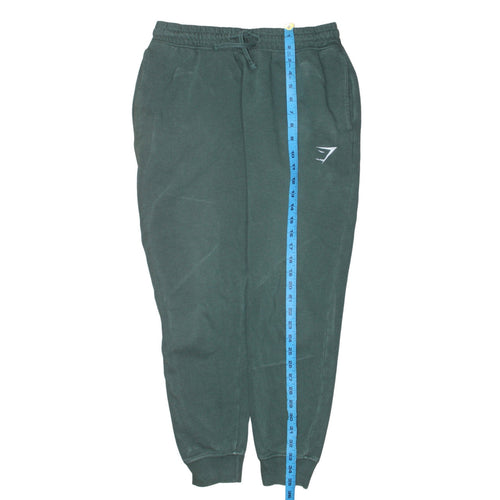 Gymshark Women Green Jogger Sweatpants S Regular Cotton Fleece Activewear