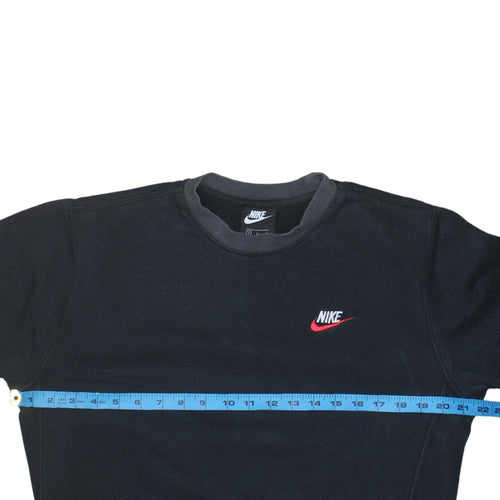 Nike Men's Black Small Crew Neck Fleece Pullover Sweatshirt