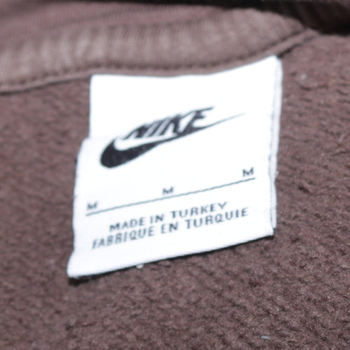 Nike Men's Brown Pullover Hoodie M Regular Fit Sports Style