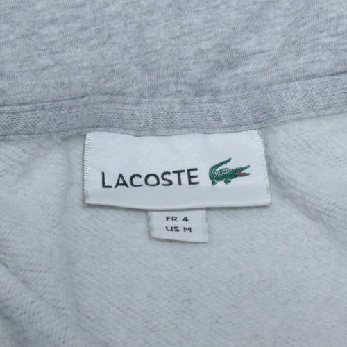 Lacoste Men’s Grey Full Zip Hoodie Size M Colour Block Logo Sweatshirt