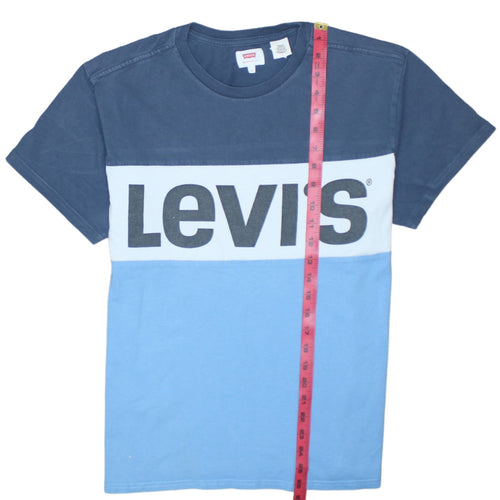 Levi's Men's Blue Colourblock Logo Cotton T-Shirt Size M