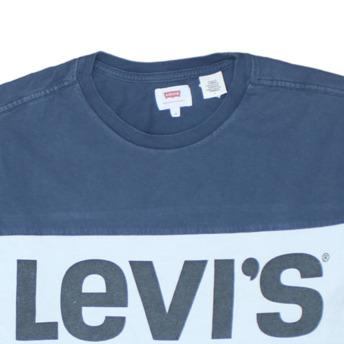 Levi's Men's Blue Colourblock Logo Cotton T-Shirt Size M