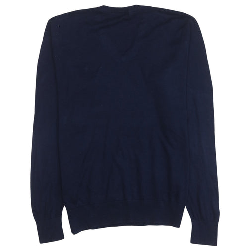 Ralph Lauren Polo Golf Men's Blue V-Neck Cotton Jumper Size S