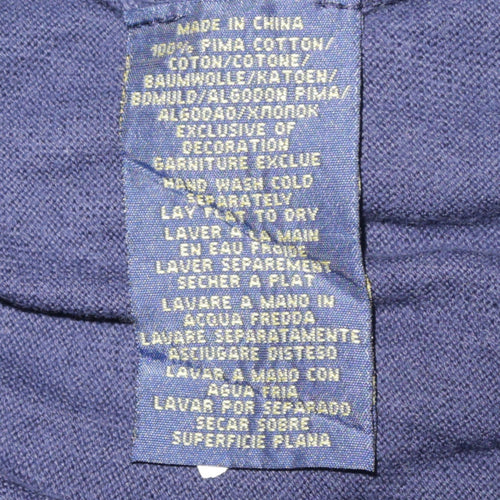 Ralph Lauren Polo Golf Men's Blue V-Neck Cotton Jumper Size S