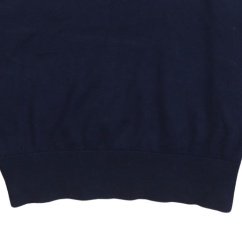 Ralph Lauren Polo Golf Men's Blue V-Neck Cotton Jumper Size S