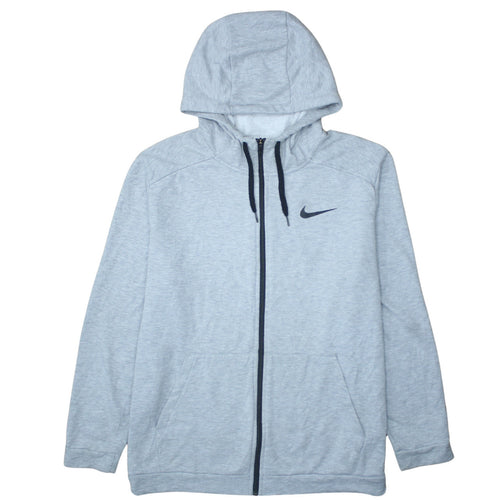 Nike Men's Grey Dri-FIT Full Zip Hoodie 2XL Regular Fit