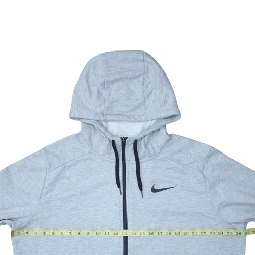 Nike Men's Grey Dri-FIT Full Zip Hoodie 2XL Regular Fit