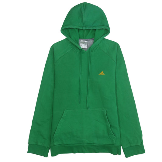 Adidas Men's Green Pullover Hoodie Medium Fleece Sportswear
