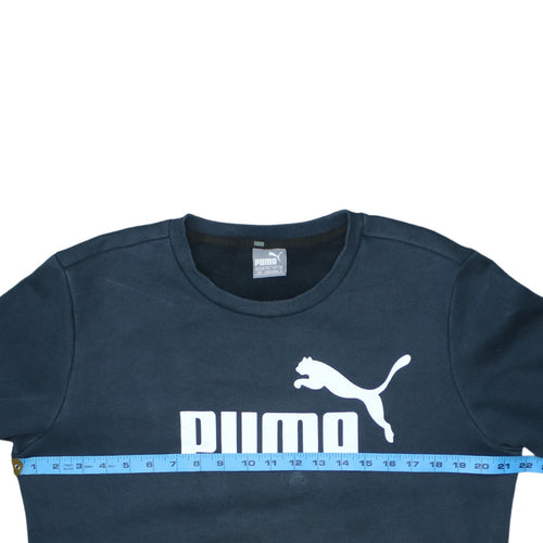 Puma Men's Blue Crew Neck Logo Pullover Sweatshirt Size S