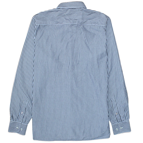Tommy Hilfiger Men's Blue Striped Button-Down Cotton Shirt M Slim Fit