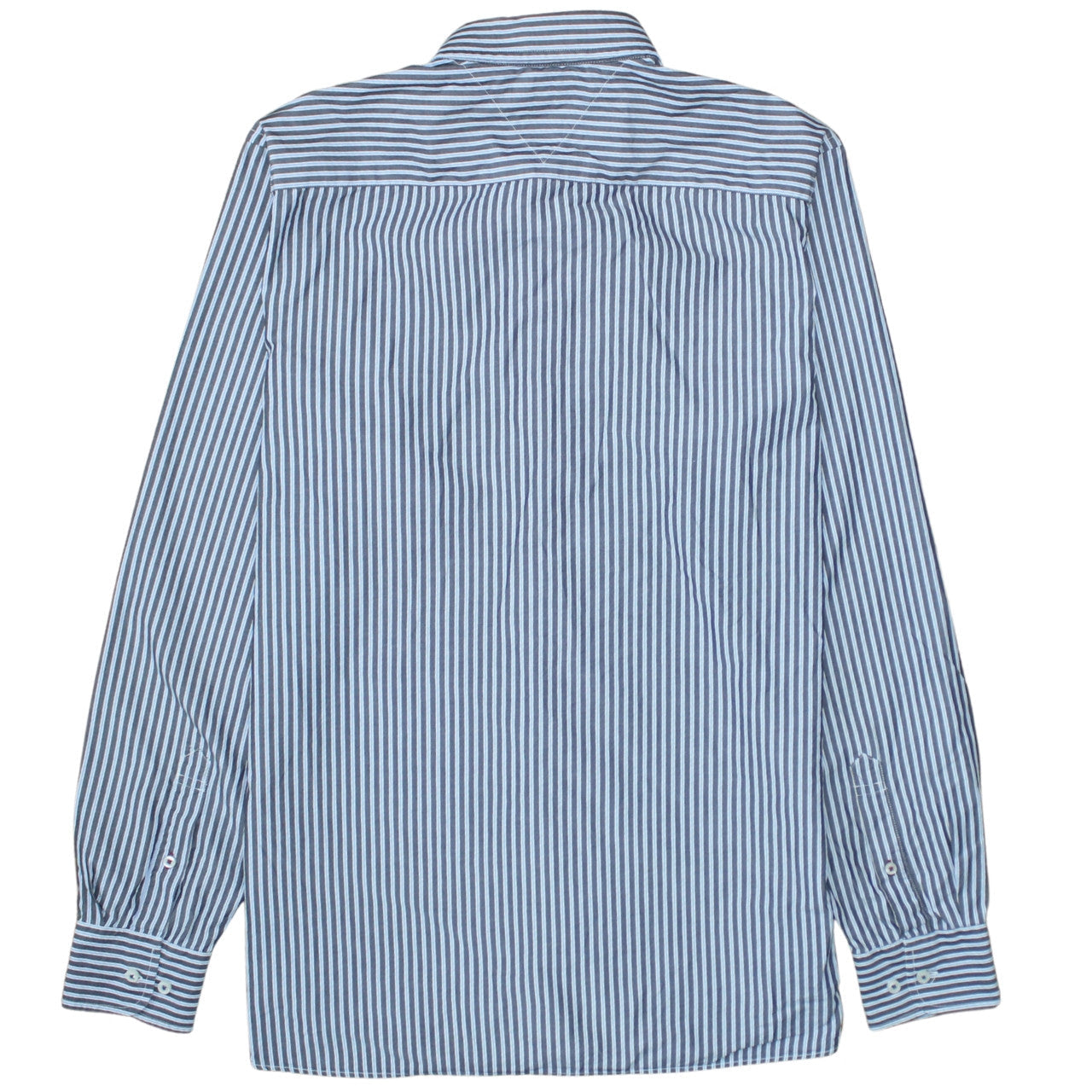 Tommy Hilfiger Men's Blue Striped Button-Down Cotton Shirt M Slim Fit