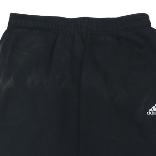 Adidas Men Black Fleece Jogger Sweatpants L Regular Fit Activewear