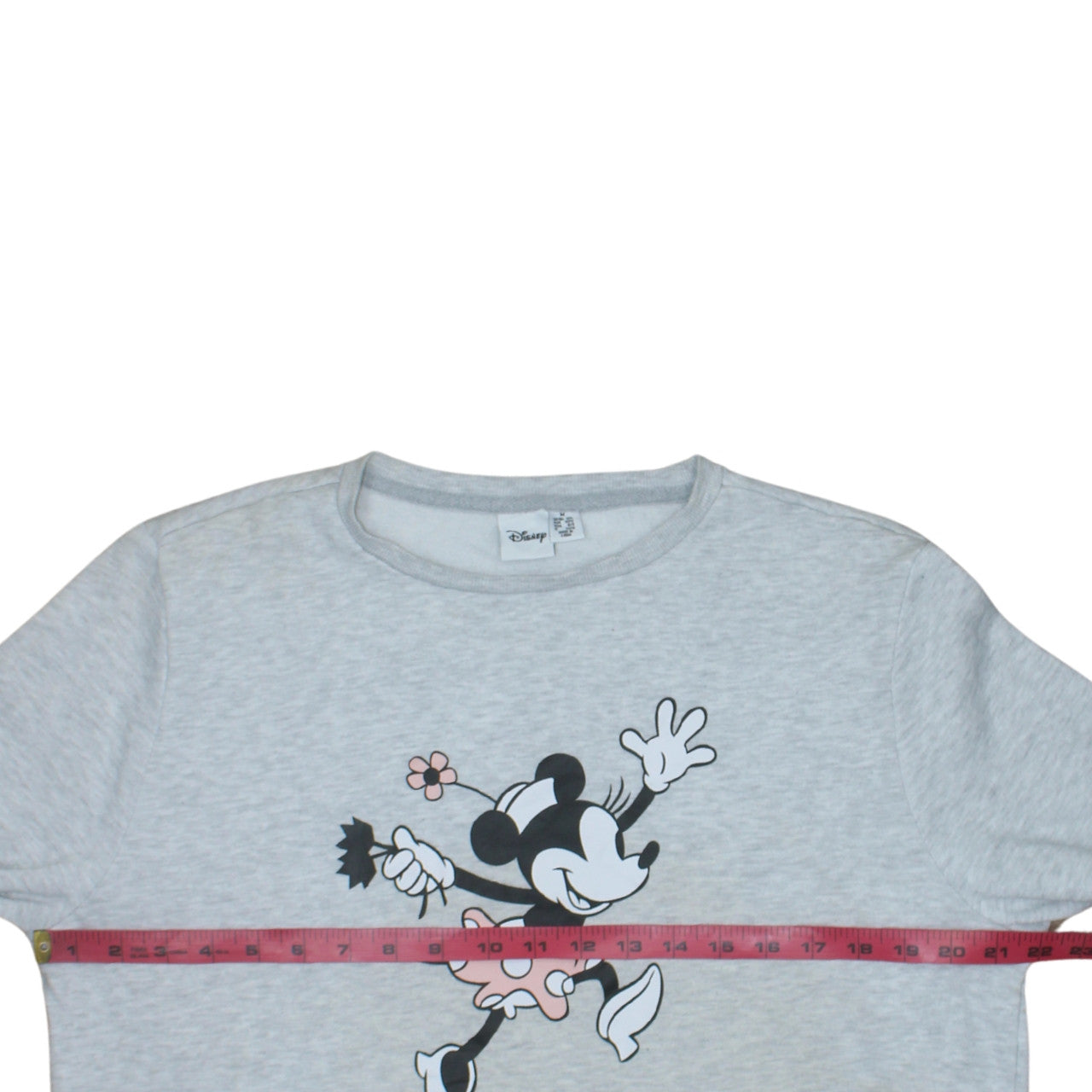 Disney Womens Grey Minnie Mouse Sweatshirt M Crew Neck Pullover