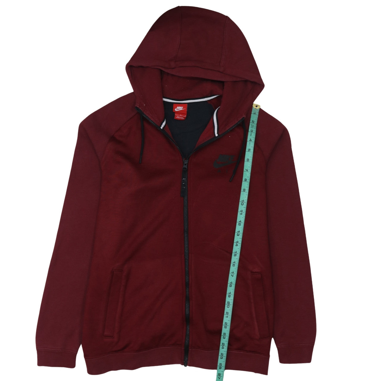 Nike Men's Red Full Zip Hoodie Size L Sportswear Fleece