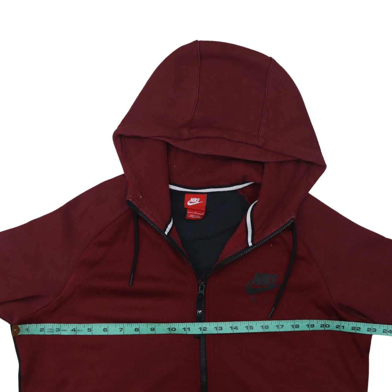 Nike Men's Red Full Zip Hoodie Size L Sportswear Fleece