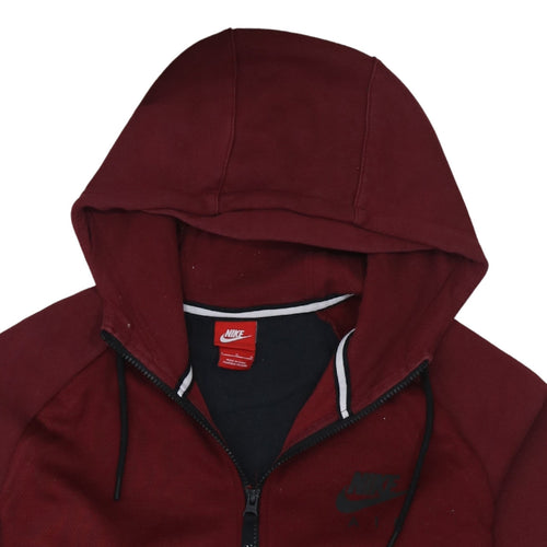Nike Men's Red Full Zip Hoodie Size L Sportswear Fleece