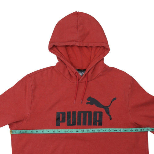 Puma Men's Red XL Pullover Hoodie Sweatshirt with Logo Print