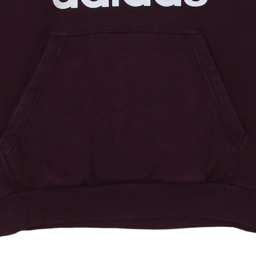 Adidas Men's Brown Pullover Hoodie L Regular Fit Graphic Logo Sweatshirt