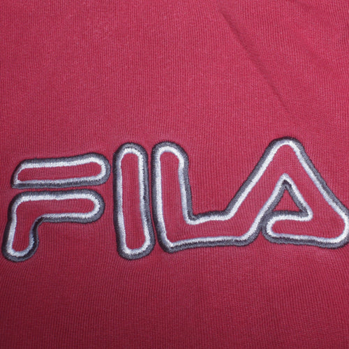 Fila Men's Red Embroidered Logo Crew Neck Sweatshirt Size M