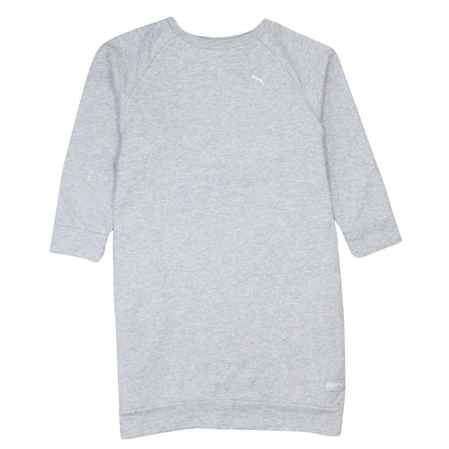 Puma Womens Grey XS Long Sleeve Pullover Sweatshirt Dress