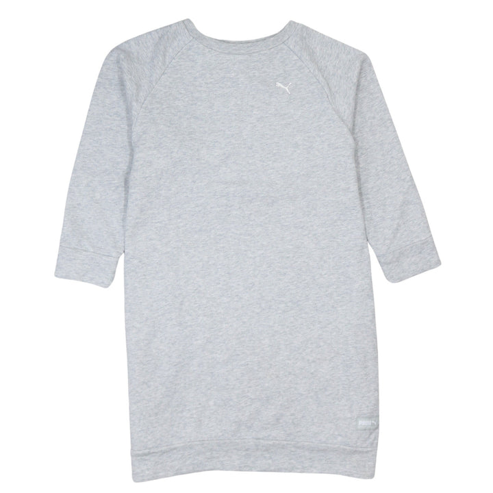 Puma Womens Grey XS Long Sleeve Pullover Sweatshirt Dress