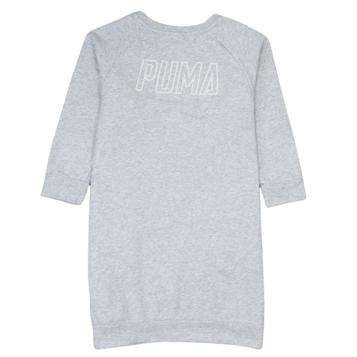 Puma Womens Grey XS Long Sleeve Pullover Sweatshirt Dress