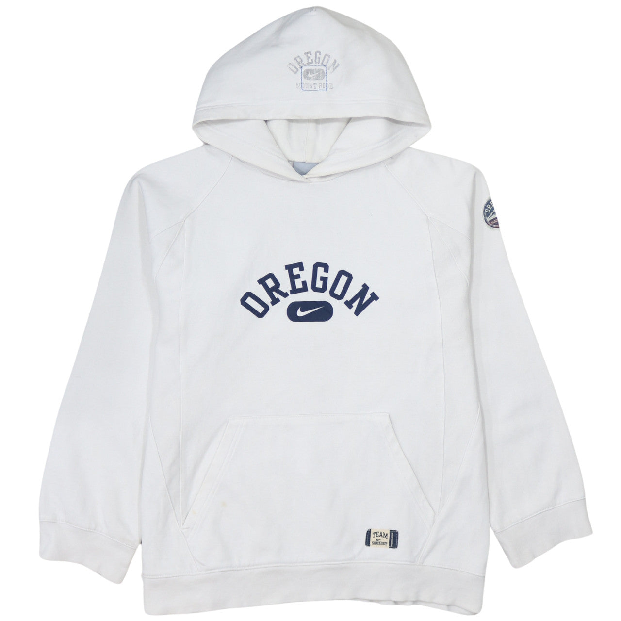 Nike Boys White Oregon Pullover Hoodie Size 12-13 Years Fleece Lined