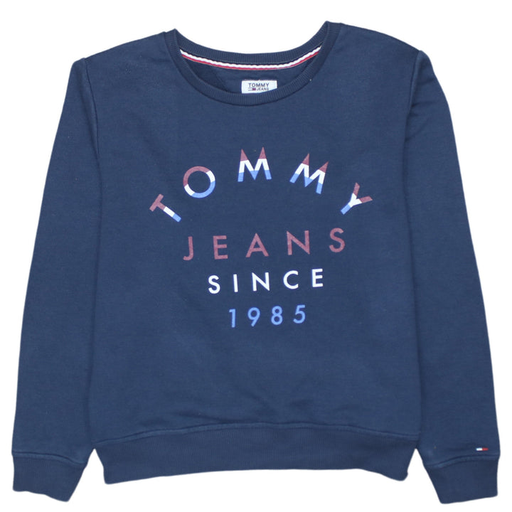 Tommy Jeans Womens Navy Blue Cotton Crew Neck Sweatshirt M