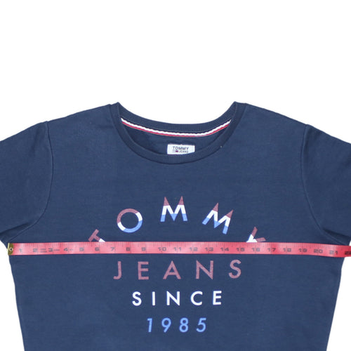 Tommy Jeans Womens Navy Blue Cotton Crew Neck Sweatshirt M