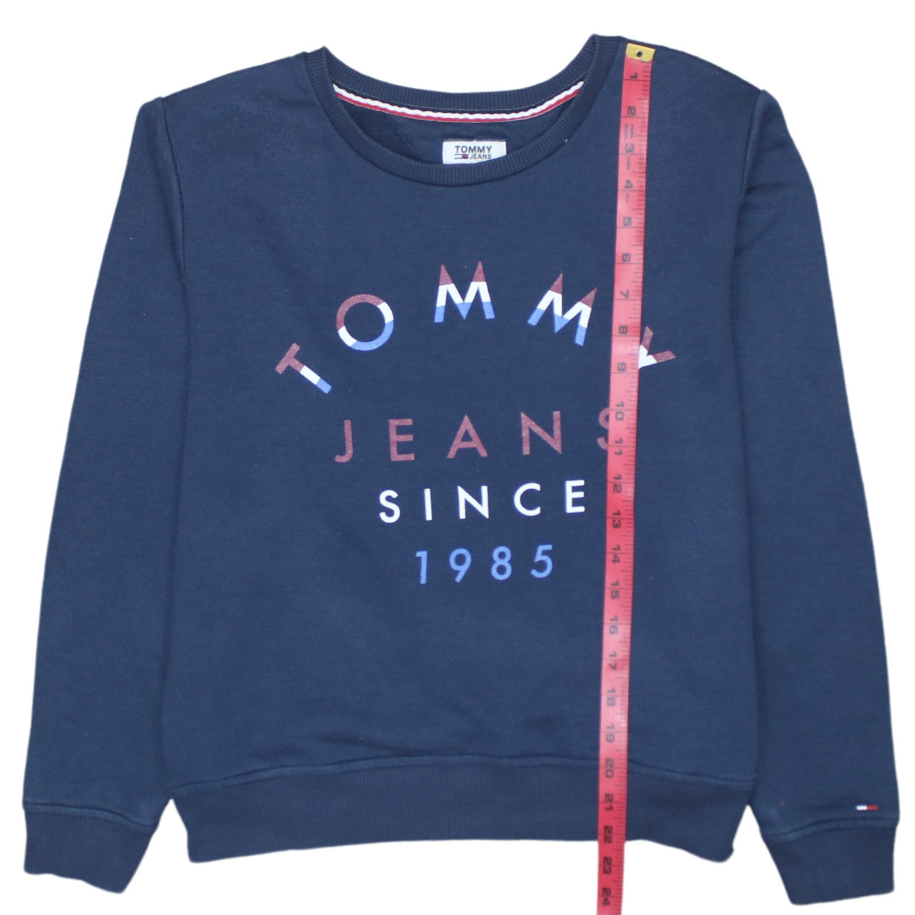 Tommy Jeans Womens Navy Blue Cotton Crew Neck Sweatshirt M