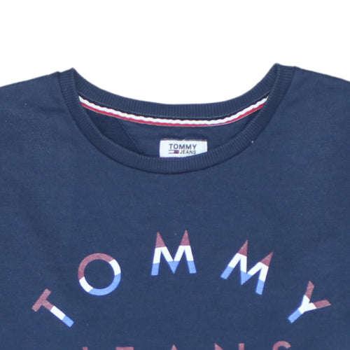 Tommy Jeans Womens Navy Blue Cotton Crew Neck Sweatshirt M