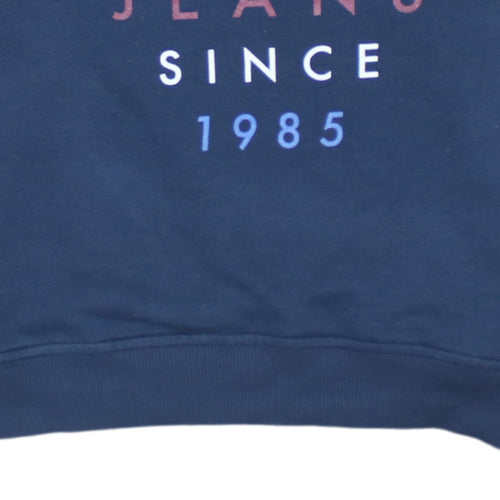 Tommy Jeans Womens Navy Blue Cotton Crew Neck Sweatshirt M