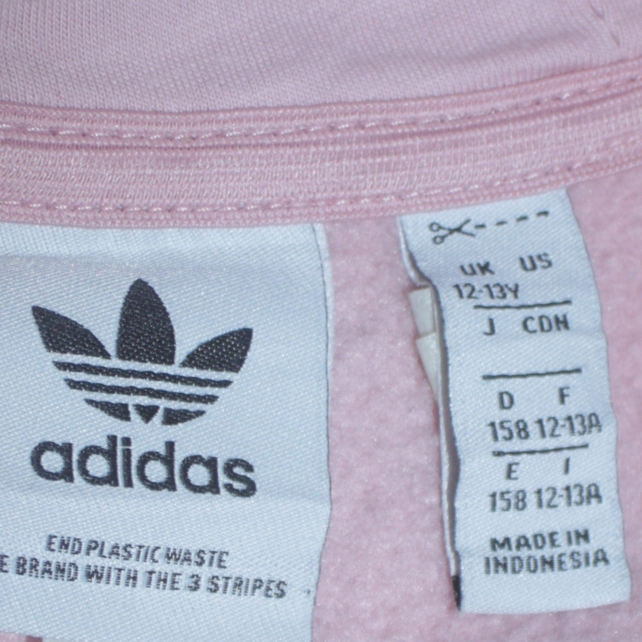 Adidas Girls Pink Pullover Hoodie 12-13 Years Hooded Fleece Sweatshirt