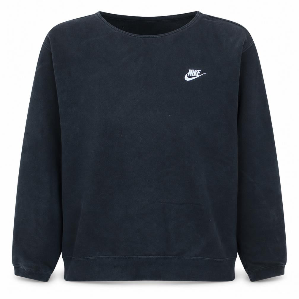 Front view of Nike Women's Black Crew Neck Pullover Sweatshirt M